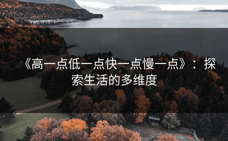 《高一点低一点快一点慢一点》：探索生活的多维度