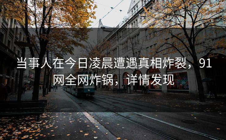 当事人在今日凌晨遭遇真相炸裂，91网全网炸锅，详情发现